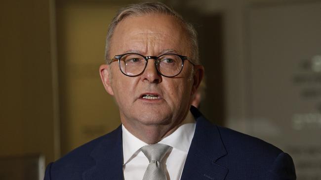 Anthony Albanese at Sydney’s Jewish Museum on Wednesday. Picture: NewsWire / John Appleyard