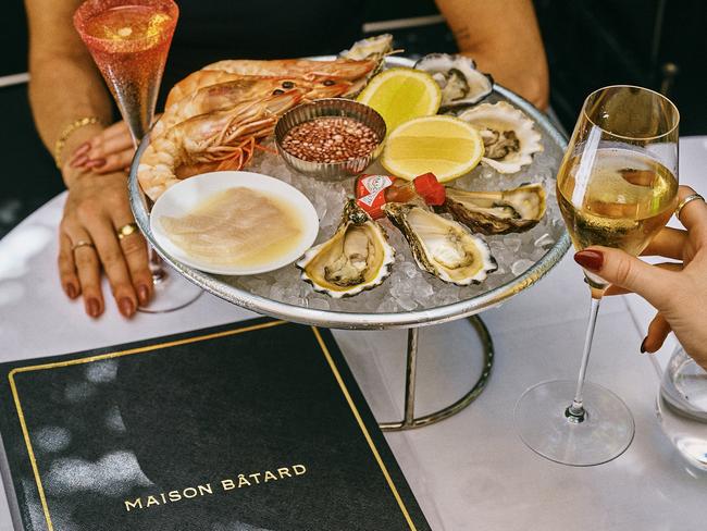 Fruits de mer, or a chilled seafood platter, on the sunny terrace isn’t a bad idea in summer.