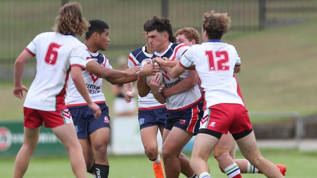 Samuel Tracey in action for the Central Coast Roosters against the Monaro Colts in round one of the Andrew Johns Cup. Picture: Sue Graham