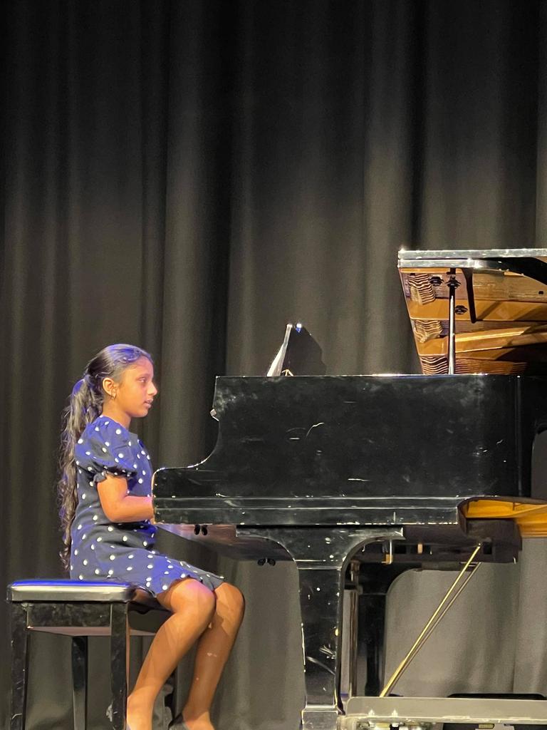 Japreet Kaur at the Gladstone Eisteddfod in the First Year/First Instrument - Piano 7-10 years section on Tuesday.