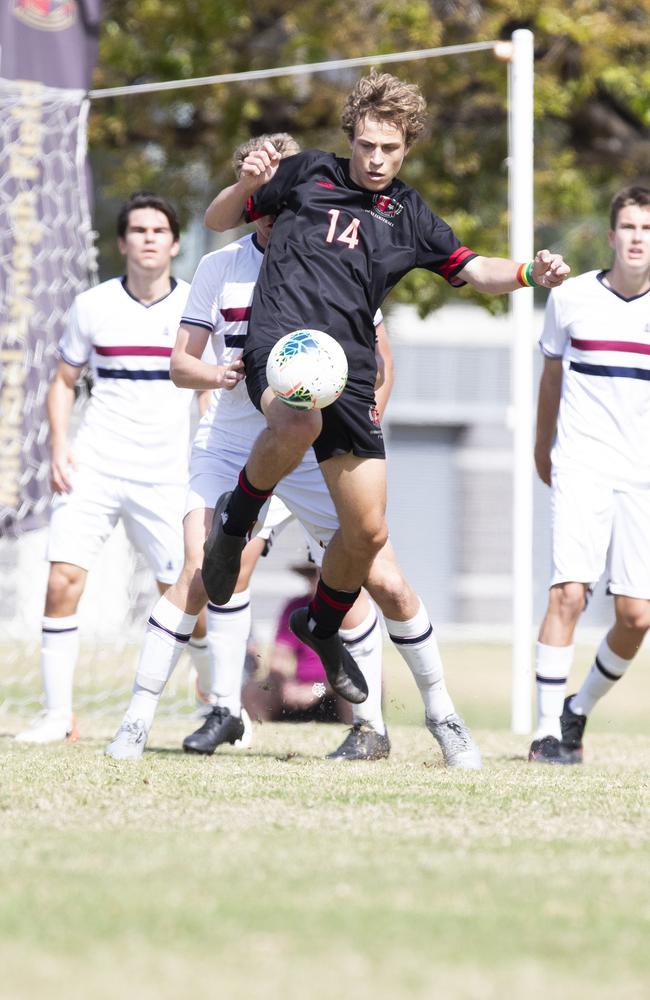 GPS First XI Football. St Joseph's Gregory Terrace vs The Southport School. GT #14 Will Dent. 5 September, 2020. Picture: Renae Droop