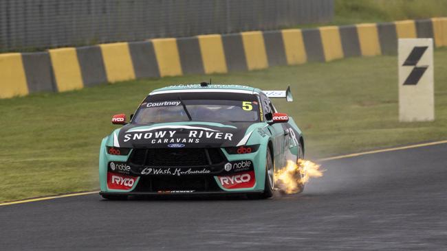 Tickford No. 5 Ford Mustang driven by James Courtney during the Supercars official test day at Sydney Motor Sport Park. Photo: Mark Horsburgh