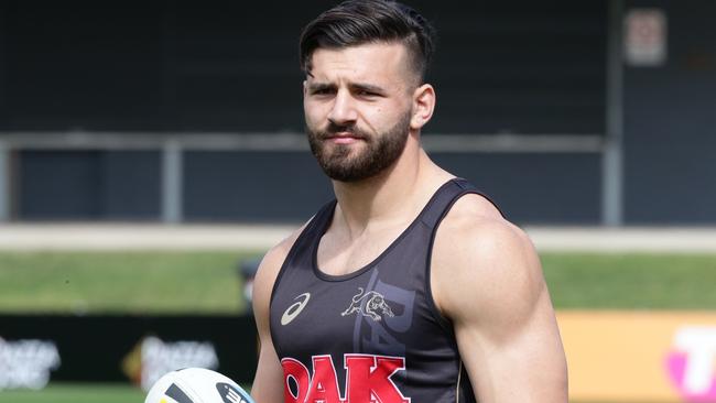 Josh Mansour watches on at Panthers training.