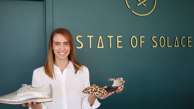 Podiatrist Kate Heslop at her new shoe store, State of Solace.