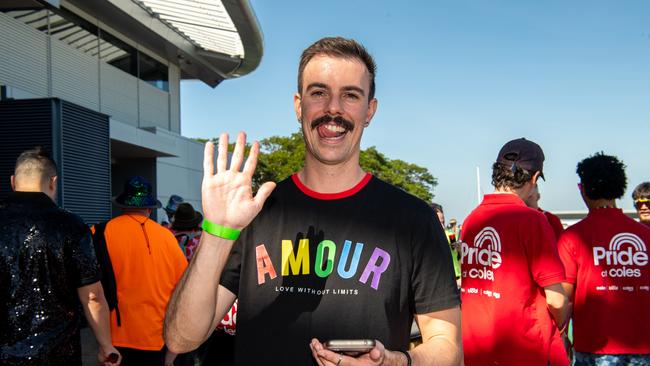 Jarrod Chakos as Pride Parade takes off in Darwin City, 2024. Picture: Pema Tamang Pakhrin