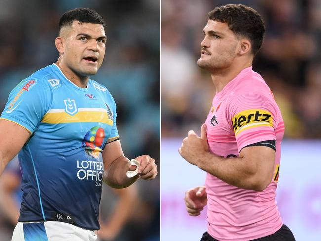 (L-R) David Fifita and Nathan Cleary.