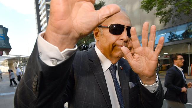 Arthur Miller, owner of aged care provider PeopleCare which owns the Earle Haven nursing home, is seen leaving the Royal Commission into Aged Care Quality and Safety at the Commonwealth Law Courts in Brisbane, Monday, August 5, 2019. (AAP Image/Darren England)