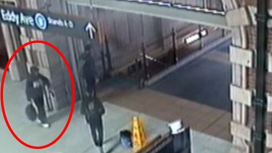 CCTV footage of Cornwall at Central Station during a police appeal for his arrest last year. Picture: NSW Police