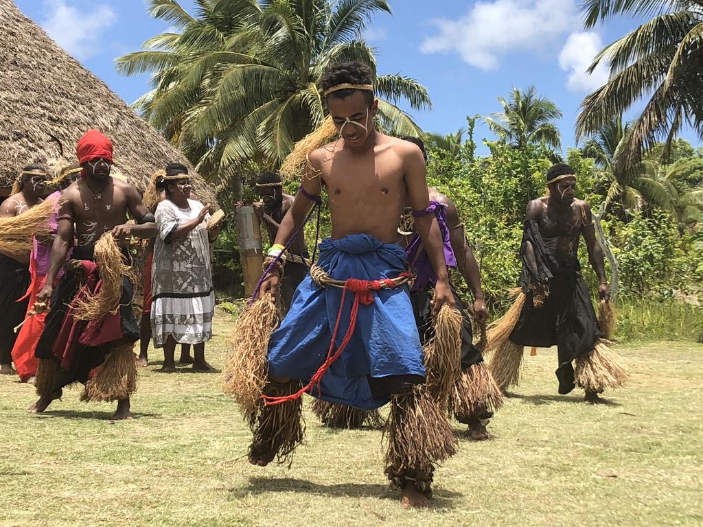 Traditional dancers at Lifou, New Caledonia. Picture: Mercedes Maguire