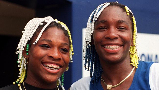 Serena (L) and Venus Williams in Australia in 1998.