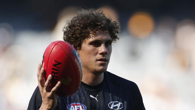 Carlton superstar Charlie Curnow has been ruled out of Sunday’s must-win clash against St Kilda. Picture: Daniel Pockett / Getty Images