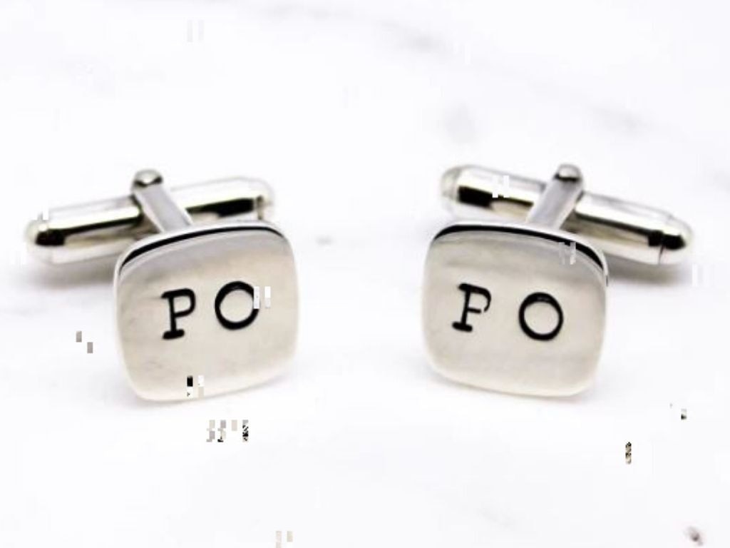 Hilary And June Personalised Cushion Sterling Silver Cufflinks