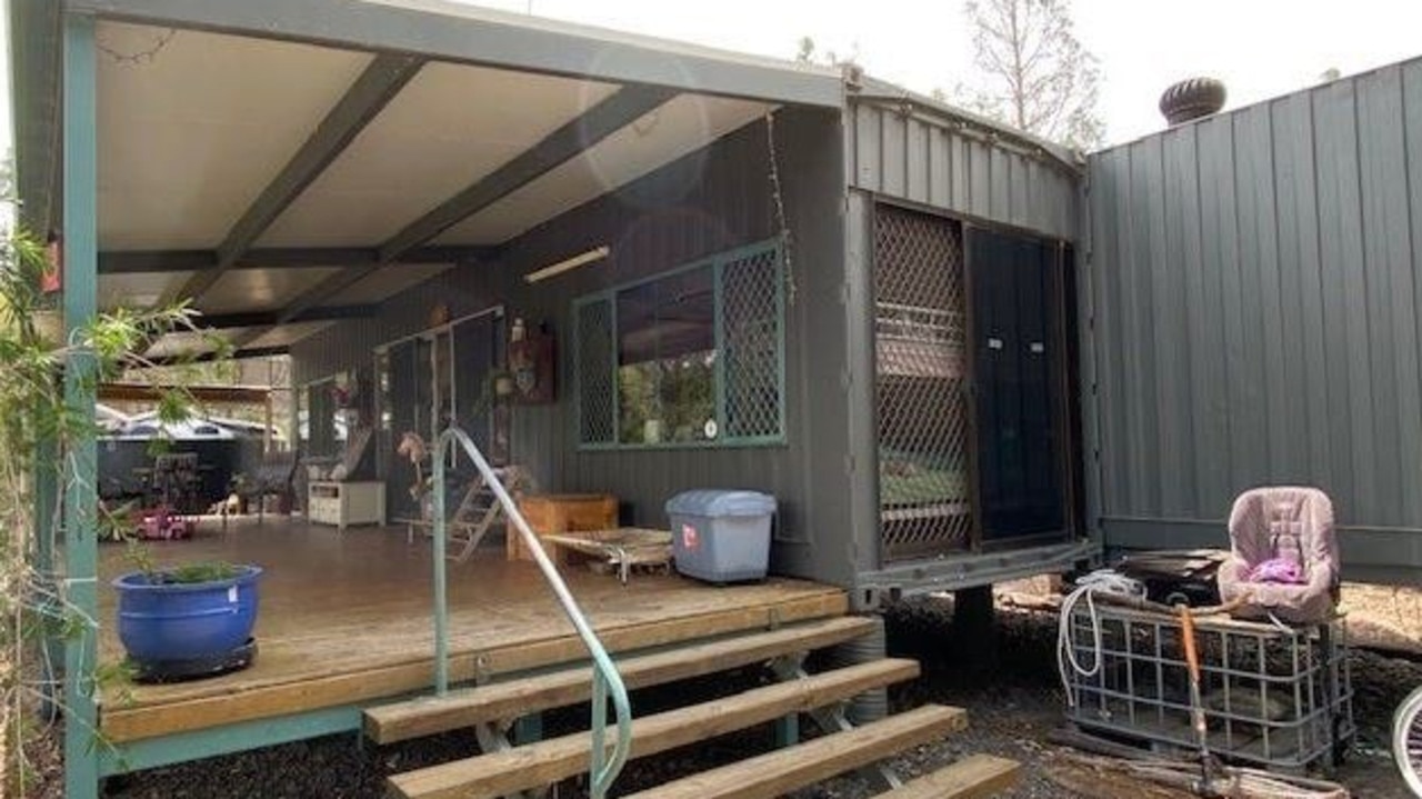 A tiny home made up of shipping containers on eight hectares along Millmerran Woods Drive at Millmerran Woods is for sale for offers over $250,000 through LJ Hooker Toowoomba.