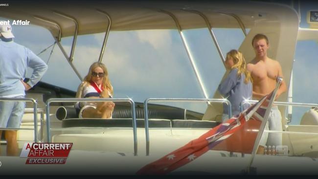 Guests aboard the Lady Pamela during its voyage. Picture: Channel 9