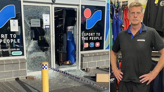 Rugby union coach Shane Cantrill’s sporting goods shops have been repeatedly broken into.