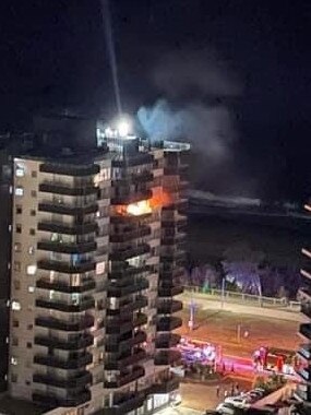 A fire broke out on the 10th floor of the Equinox Resort. Picture: Facebook