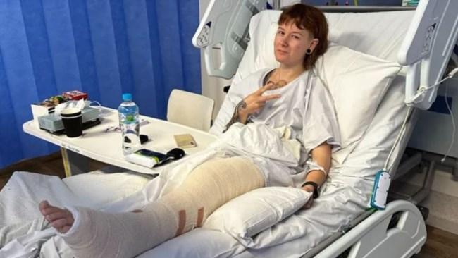 Single mum Anna Frances-Wood is lucky to be alive after a freak accident in a playground. Picture: GoFundMe