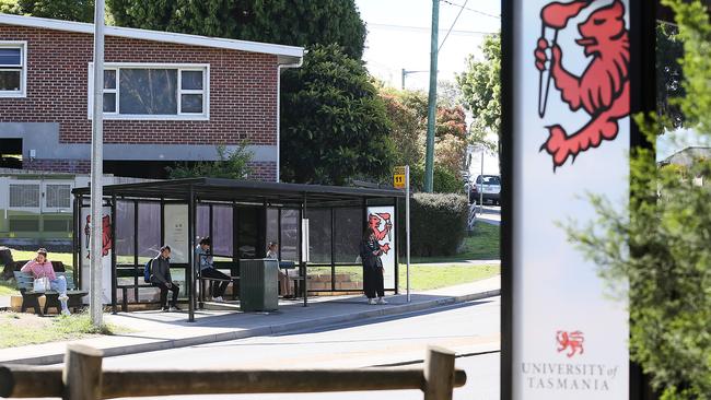 A young woman was mugged while waiting at a bus stop at Churchill Avenue in Sandy Bay. Picture: SAM ROSEWARNE