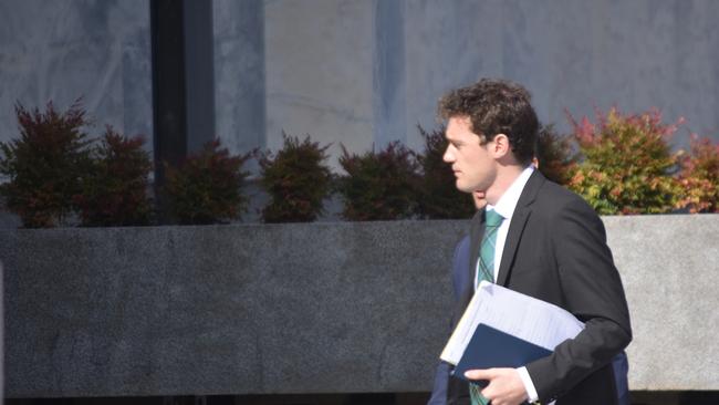 Alexander Louis Christopher Matters (right) outside the ACT Law Courts on April 4, 2023. Picture: Sam Turner