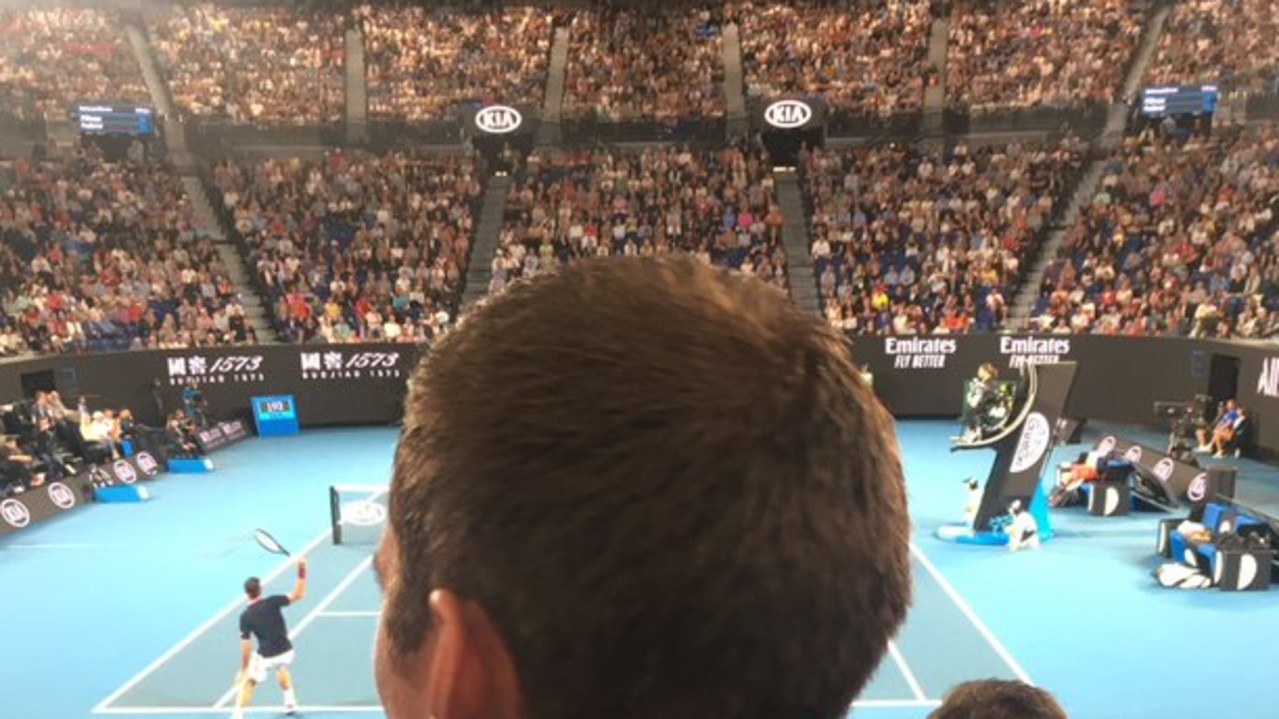 What are the odds of the AFL's tallest player sitting in front of you at the tennis?