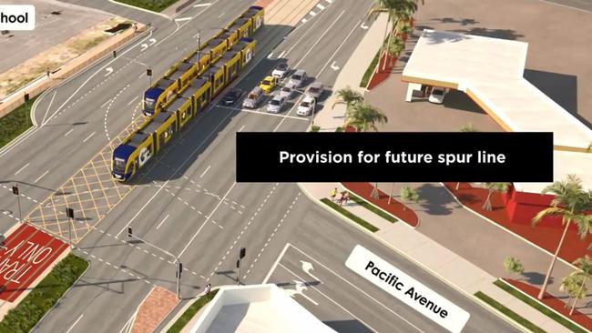 The Robina spur line would likely split off from Miami at Pacific Ave.