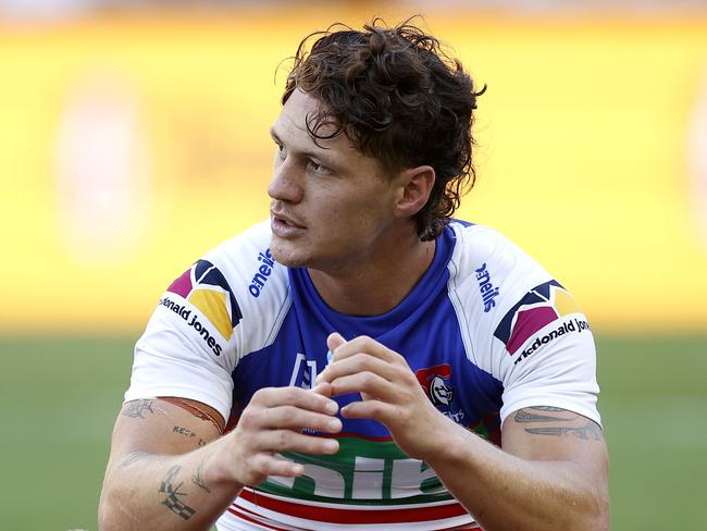 Dejected Kalyn Ponga during the NRL Elimination Final match between the South Sydney Rabbitohs and Newcastle Knights at ANZ Stadium. Picture. Phil Hillyard