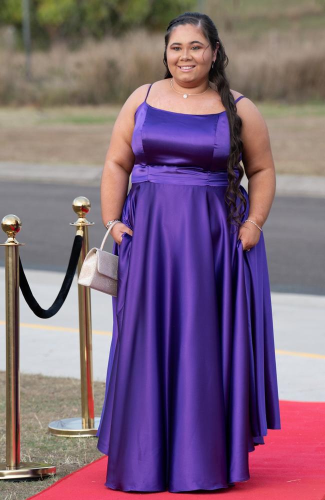 Kaia of Cooloola Christian College graduating class 2023 arrives at the formal. October 5, 2023. Picture: Christine Schindler