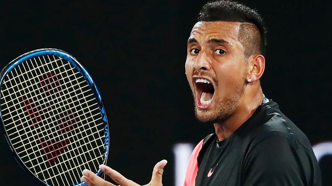 Nick Kyrgios had to deal with plenty of frustrating moments throughout the tournament. Picture: Getty Images