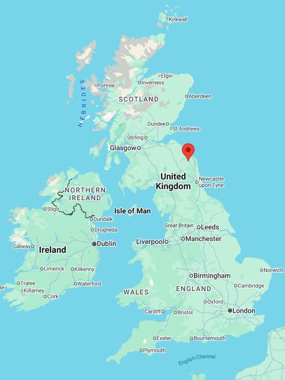 The bombs were discovered in Northumberland in northern England. Picture: Google Maps