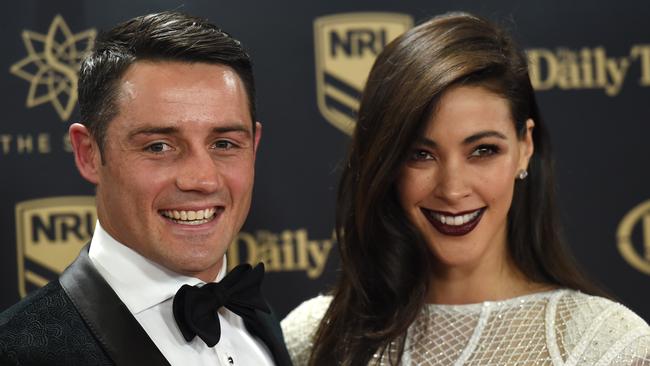 Cooper Cronk and Tara Rushton at last year’s Dally M awards.