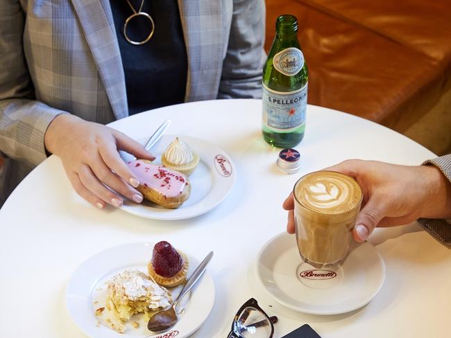 Get a cake to go with your dine-in coffee at Brunetti.