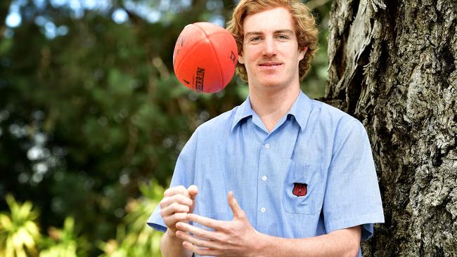 Norwood player and AFL draft hopeful Harrison Petty at Rostrevor College. Picture: Bianca De Marchi