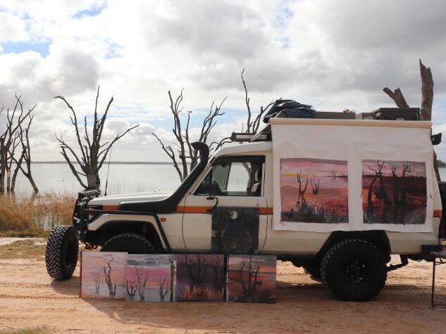 Emily Imeson art project at The Painted-Desert South Australia. Credit: Emily Imeson