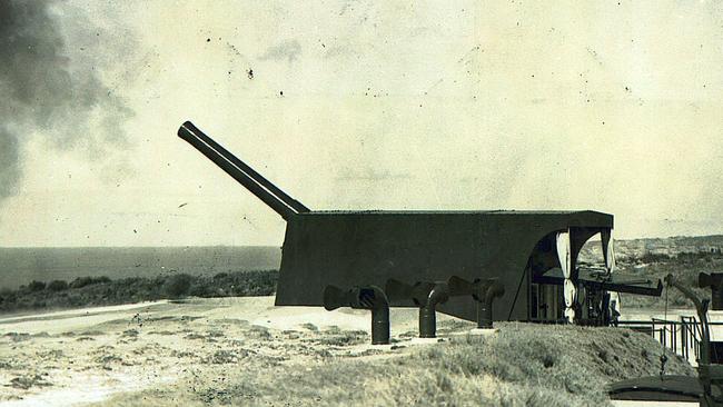 One of the 9.2 inch guns at North Head being fired. Picture supplied