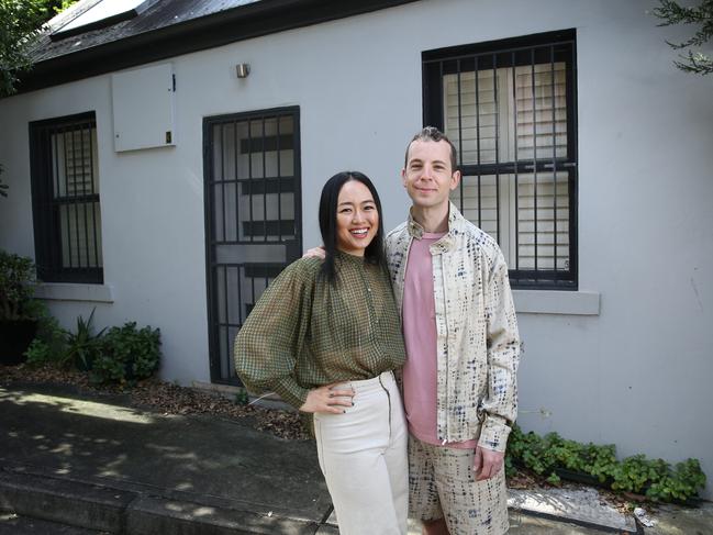 21/04/2022. Tim Mayall 37 with his partner Chu Kim 35, outside their home in Redfern in inner-city Sydney.They just purchased their first investment property in Seaforth in Sydney's North. Britta Campion / The Australian