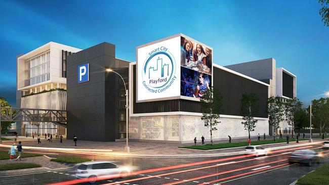 An artist’s impression of the new Playford carpark. Work on the site is set to begin in August.