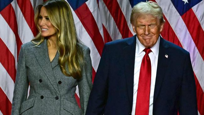 Melania Trump with her husband on election night. Picture: Jim Watson/AFP