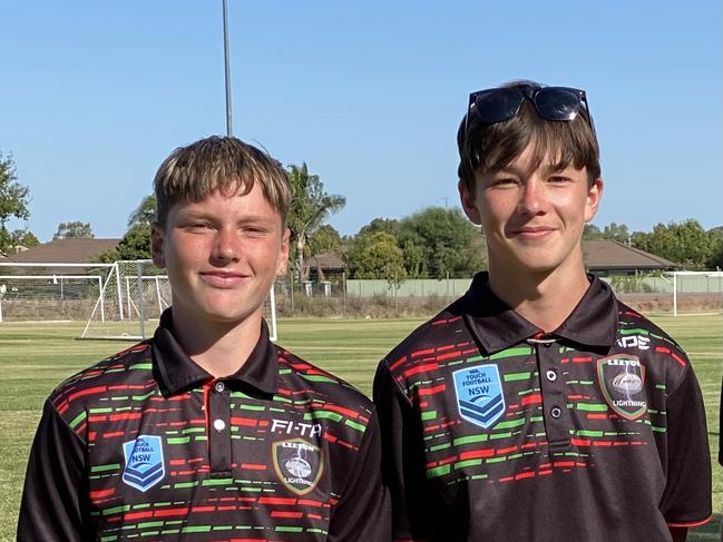 Club captains of Leeton Lightning for the Junior State Cup, Cayden Hillier and Beau Griffiths. Photo: Contributed