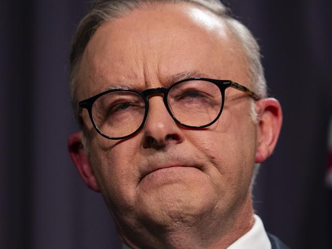 CANBERRA, AUSTRALIA, NewsWire Photos. OCTOBER 14, 2023: The Prime Minister Anthony Albanese and Linda Linda Burney hold a press conference after the Voice to Parliament was defeated in the referendum at Parliament House in Canberra VOICEREF23. Picture: NCA NewsWire / Martin Ollman