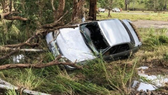 Lenny Cain's car was found in a mangled wreck during the search for his missing daughter, Krystal Cain.