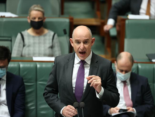 Employment Minister Stuart Robert during question time in the House of Representatives today. Picture: NCA NewsWire / Gary Ramage