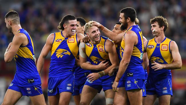 The Eagles would struggle to field a team if they were hit with a wave of infections while travelling. Picture: Daniel Carson/AFL Photos via Getty Images