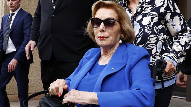 Ita Buttrose leaving the Supreme Court of NSW after she gave evidence in the Antoinette Lattouf case. Picture: Jonathan Ng