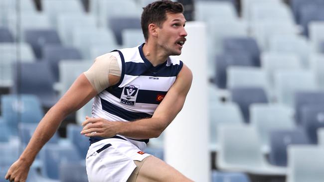 Aaron Black in action for Geelong’s VFL side. Picture: Mike Dugdale