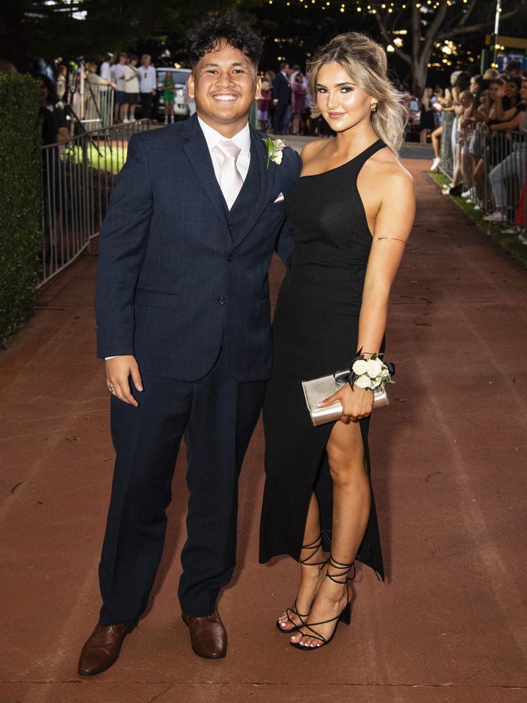 Tom Campomayor and partner Trelise Sterritt at St Mary's College formal at Picnic Point, Friday, March 24, 2023. Picture: Kevin Farmer