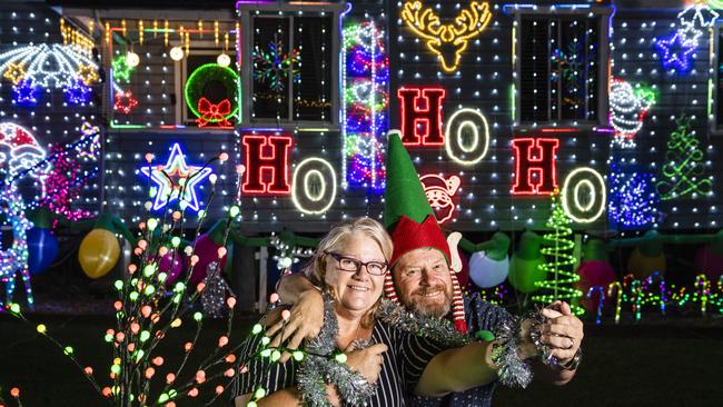 The Christmas lights display of Leanne and Peter Cook of Newtown, Saturday, December 18, 2021. Picture: Kevin Farmer