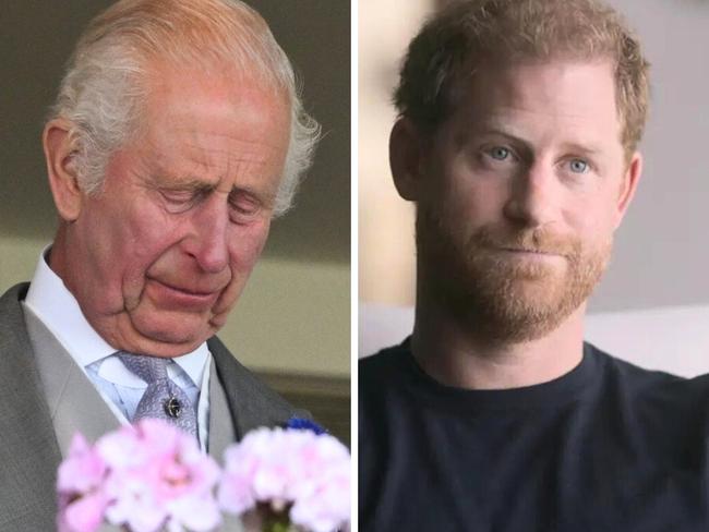 King Charles and Prince Harry. Picture: Getty/Netflix.