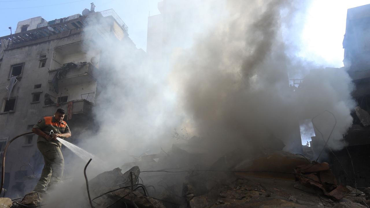 At least 22 people were killed in Israeli strikes on a densely populated area of central Beirut on October 10, the Lebanese health ministry said, with a security source saying a Hezbollah figure was the target. Picture: AFP.