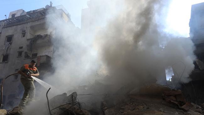 At least 22 people were killed in Israeli strikes on a densely populated area of central Beirut on October 10, the Lebanese health ministry said, with a security source saying a Hezbollah figure was the target. Picture: AFP.