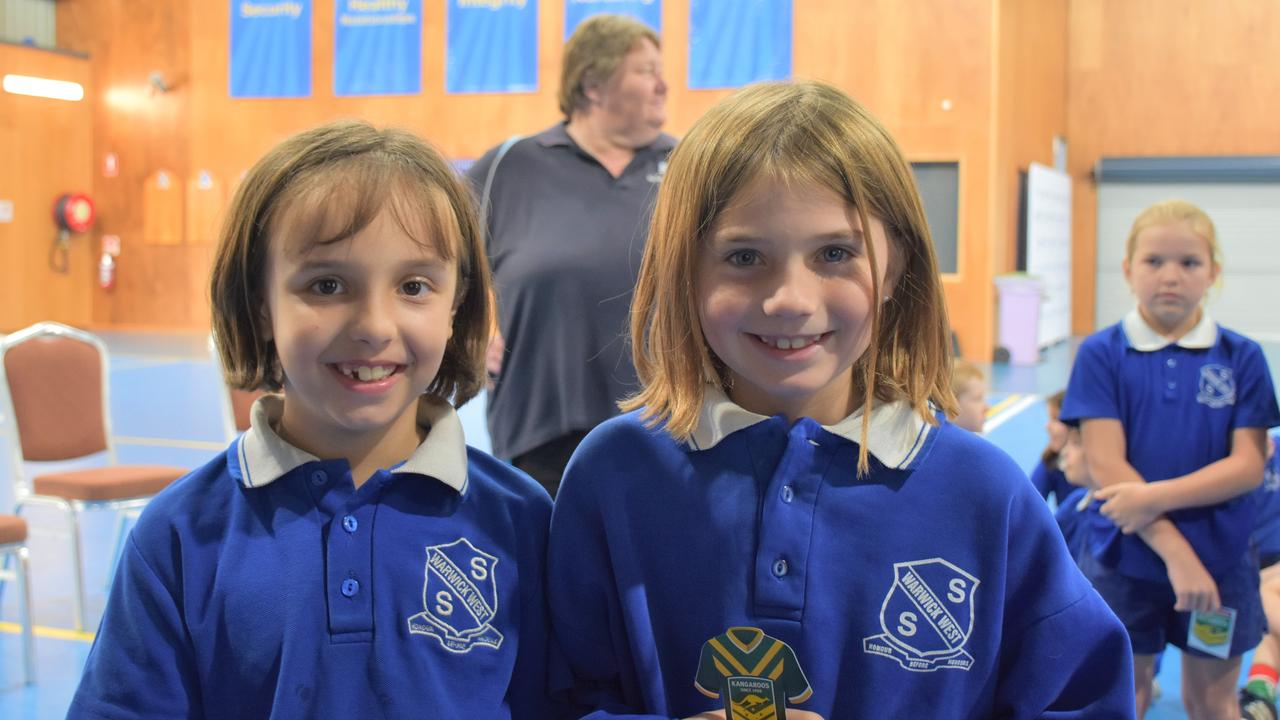 Cienna Ryan-Mason and Bridgett Griffin excited to meet the NRL stars.